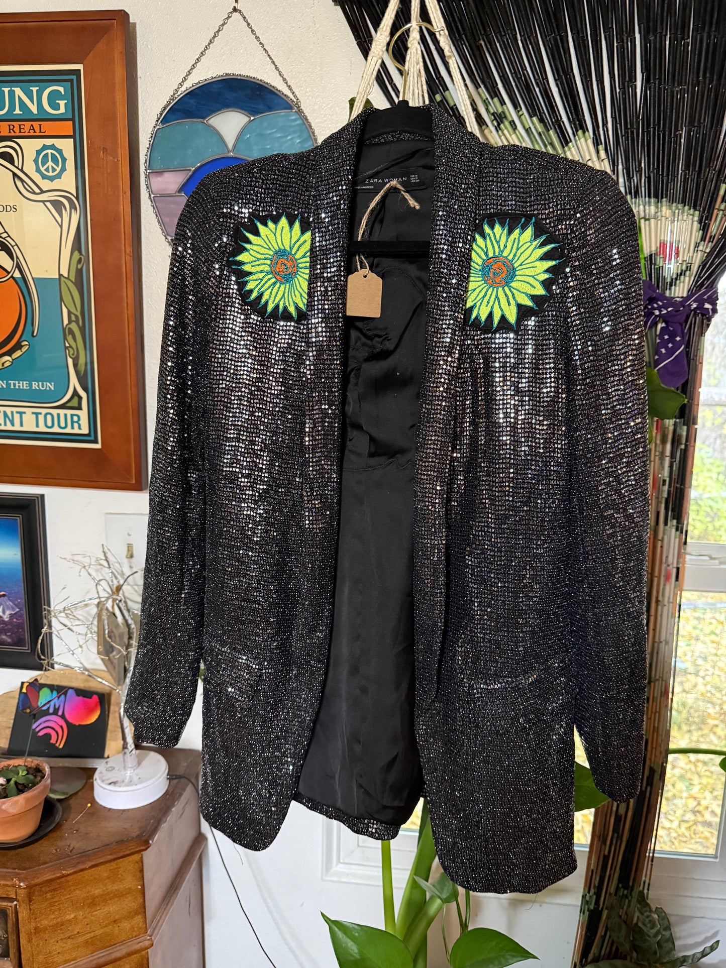 Sequin Mikey/Sunflower Jacket Size Small