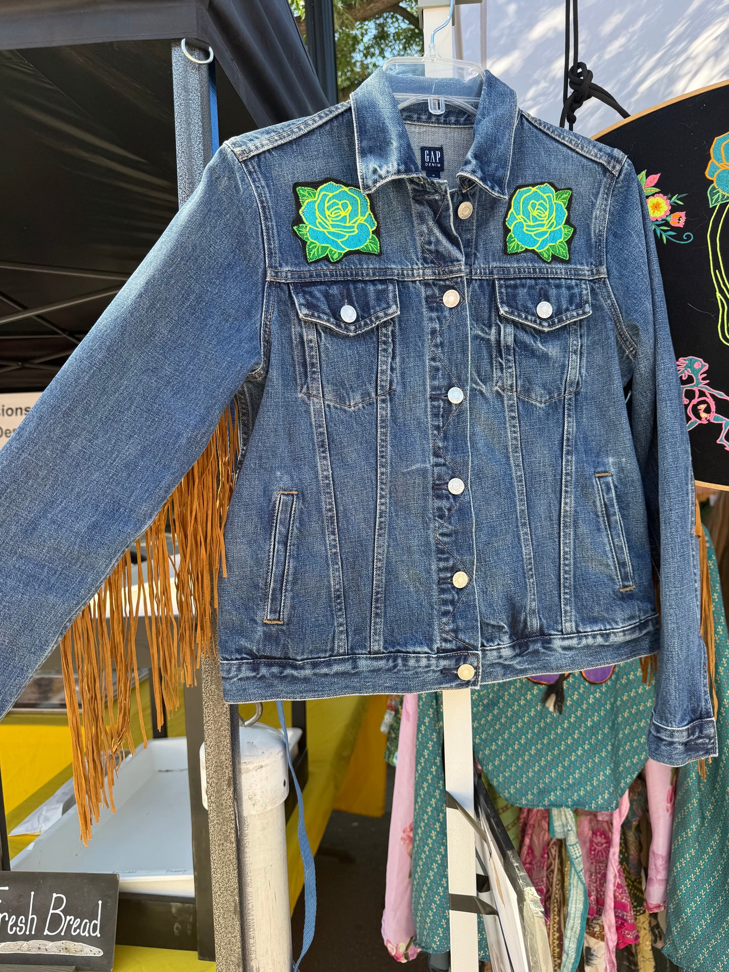 Denim Fringe Jellyfish Jacket Women’s Medium