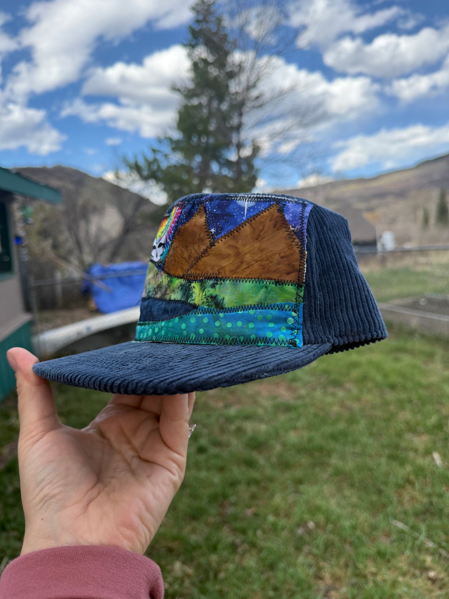 Patchwork Mountain Corduroy Hat