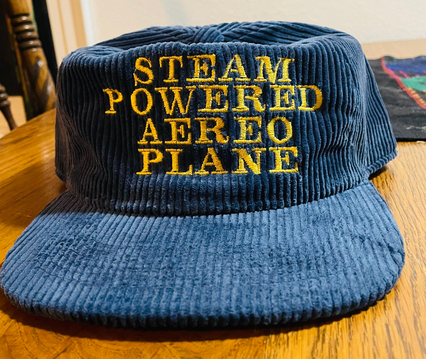 Steam Powered Aereo Plane Embroidered Corduroy Hat