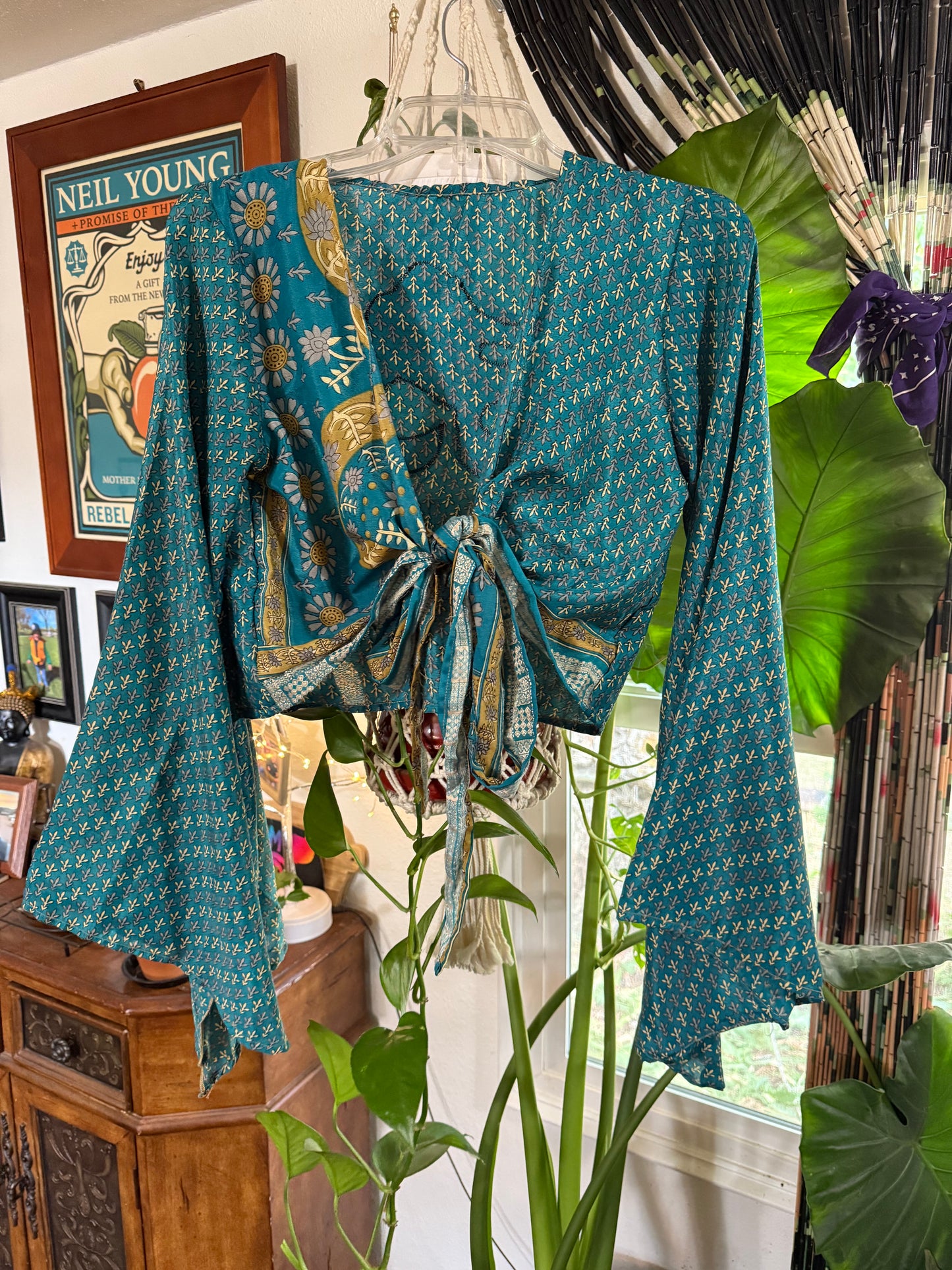 OM Bell Sleeve Tie Top