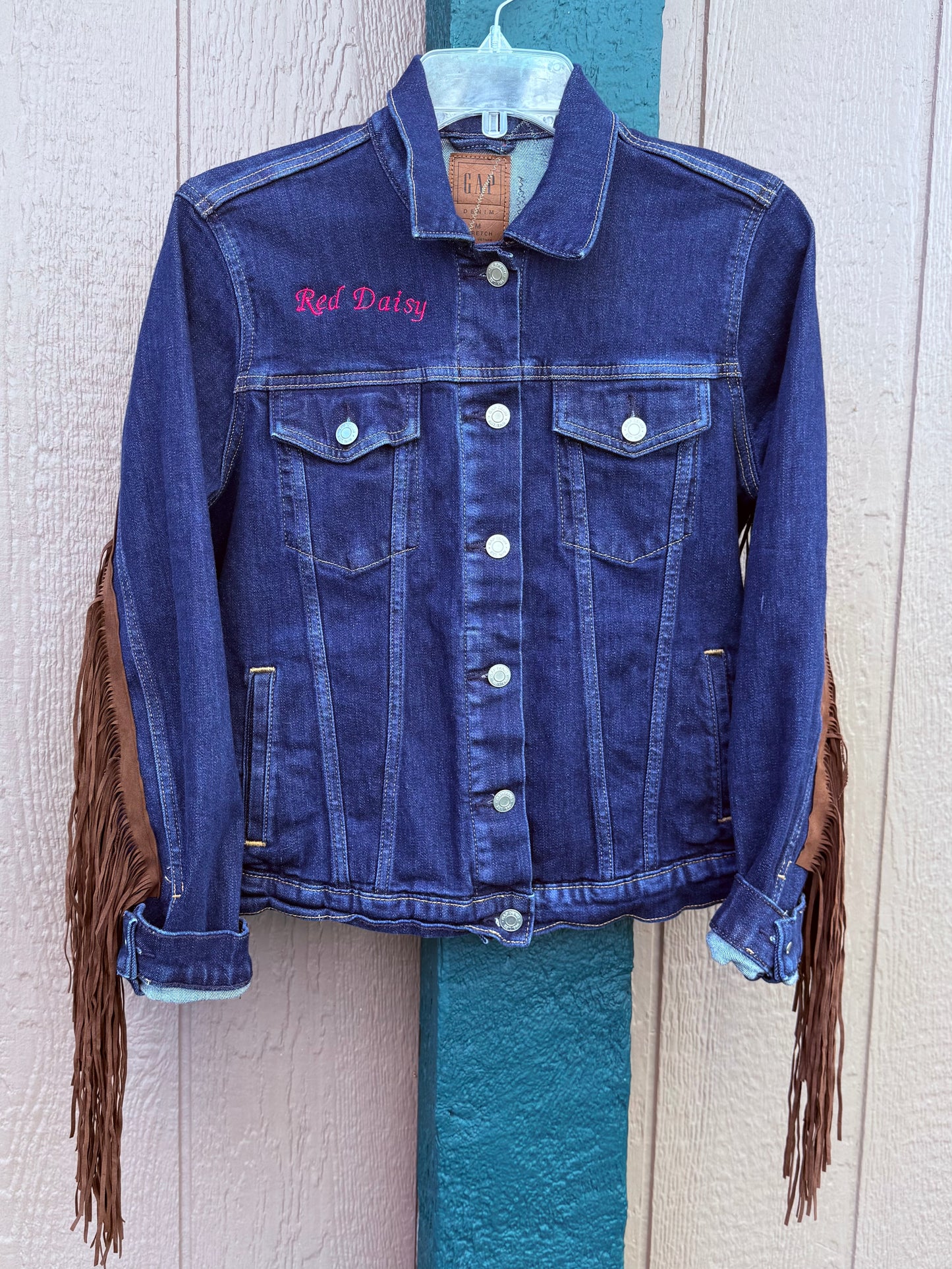 Red Daisy Denim Fringe Jacket Women’s Medium