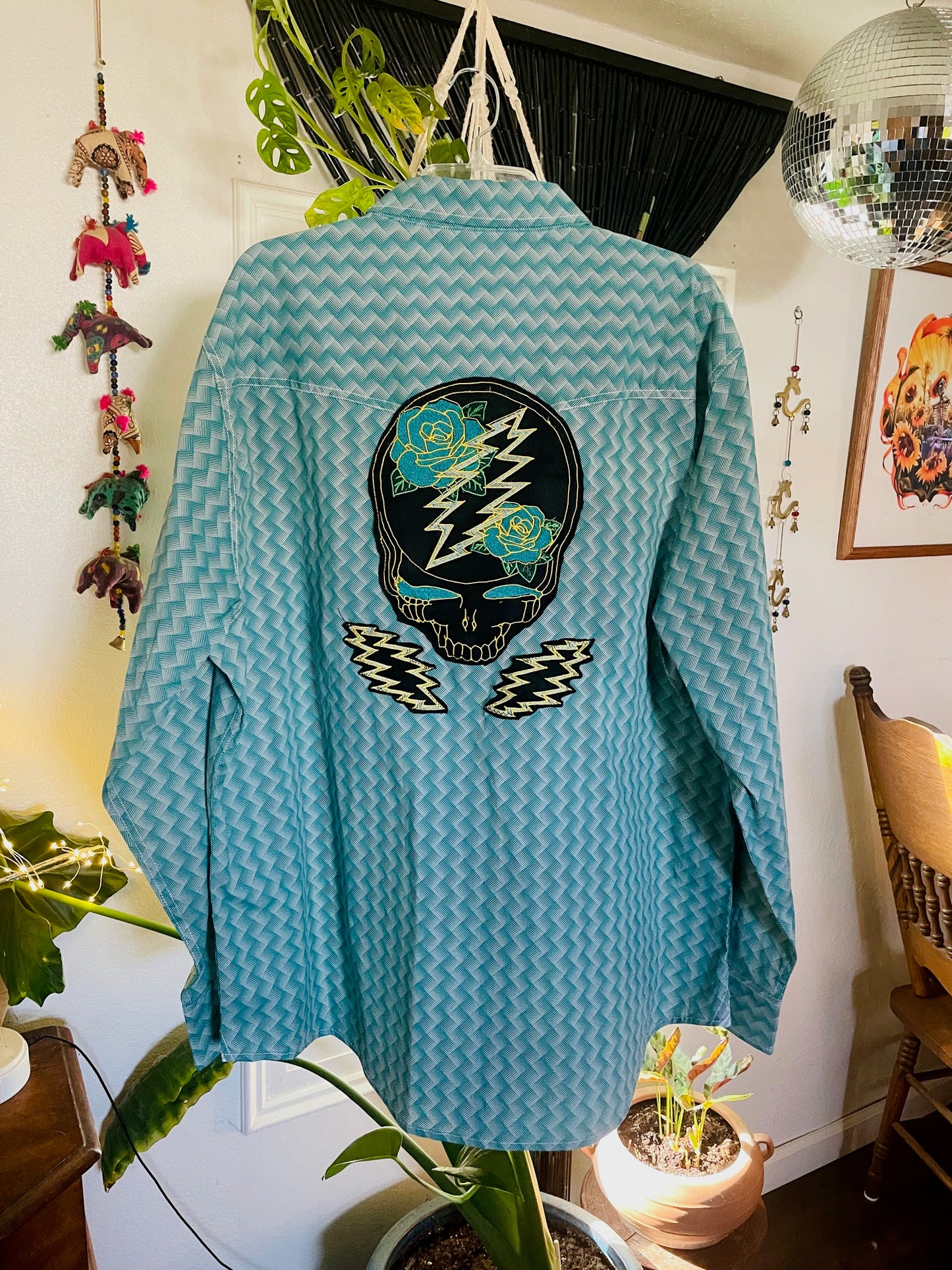Rose and Bolts Wrangler Pearl Snap Shirt XXL