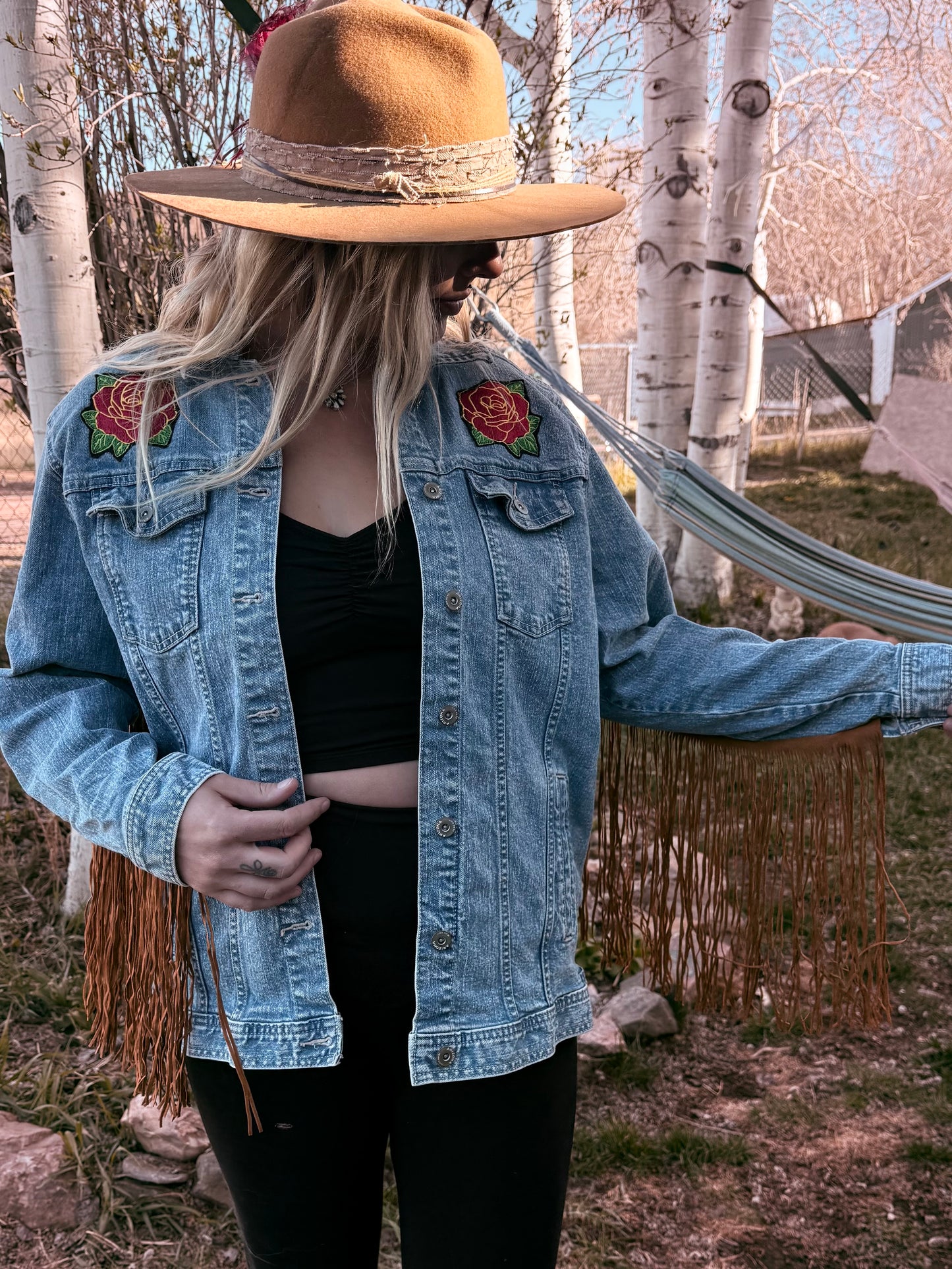 Terrapin Fringe Denim Jacket Women’s Large