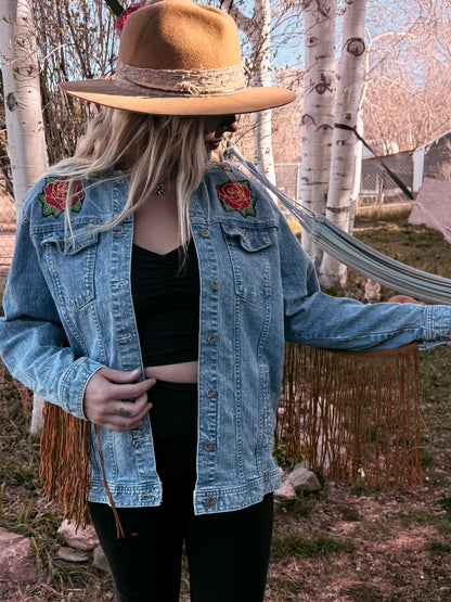 Terrapin Fringe Denim Jacket Women’s Large
