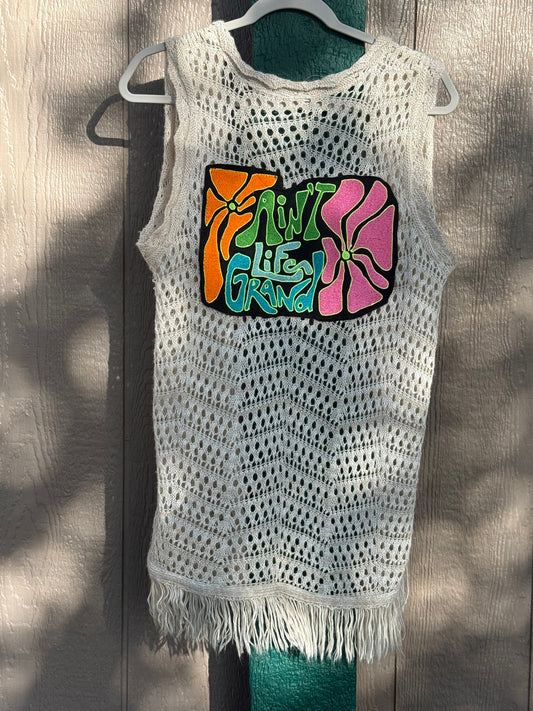Small/Medium Ain’t Life Grand Crochet Vest