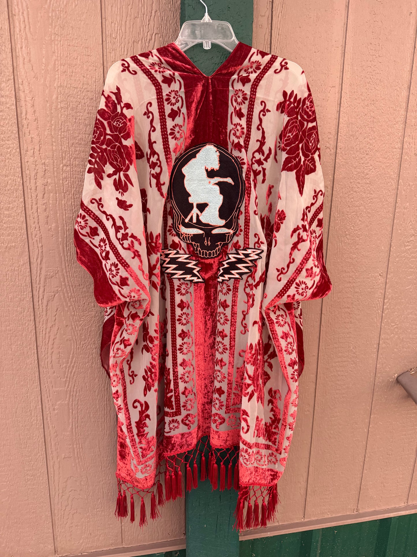 Burnout Velvet Panic Fringe Kimono