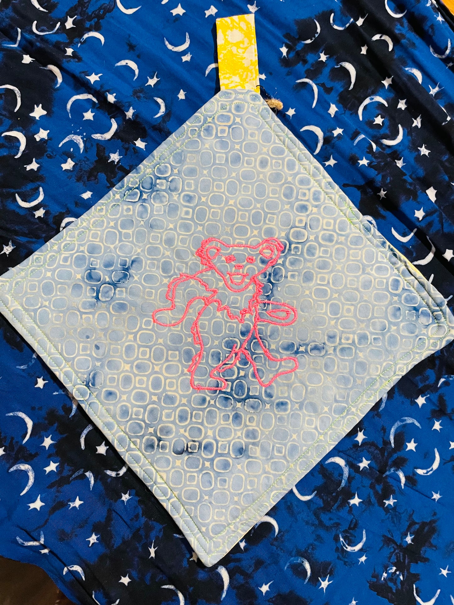 Dancing Bear Batik Pot Holder