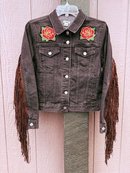 Gypsy Woman Fringe Denim Jacket Women’s Medium