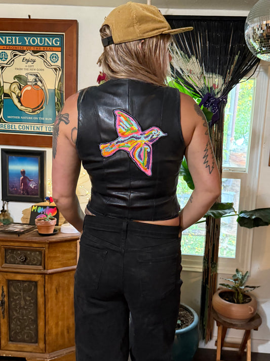 Panic Sparrow Leather Vest Women’s Size 4