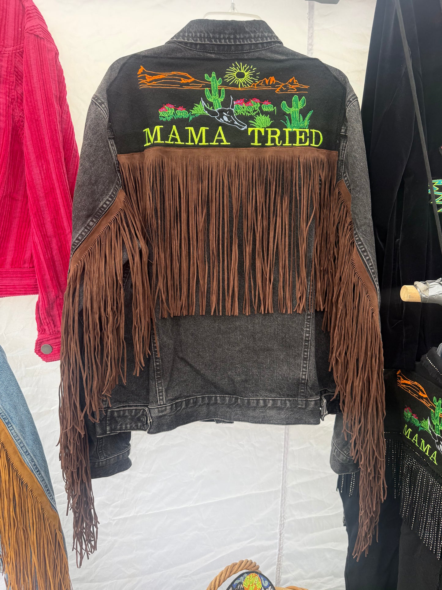 Mama Tried XL Fringe Denim Jacket