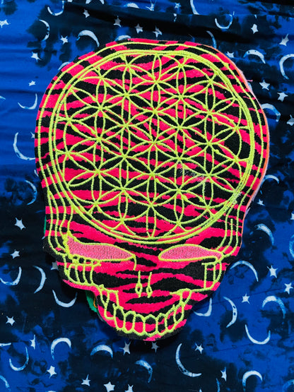 Large Flower of Life Black Light Patch