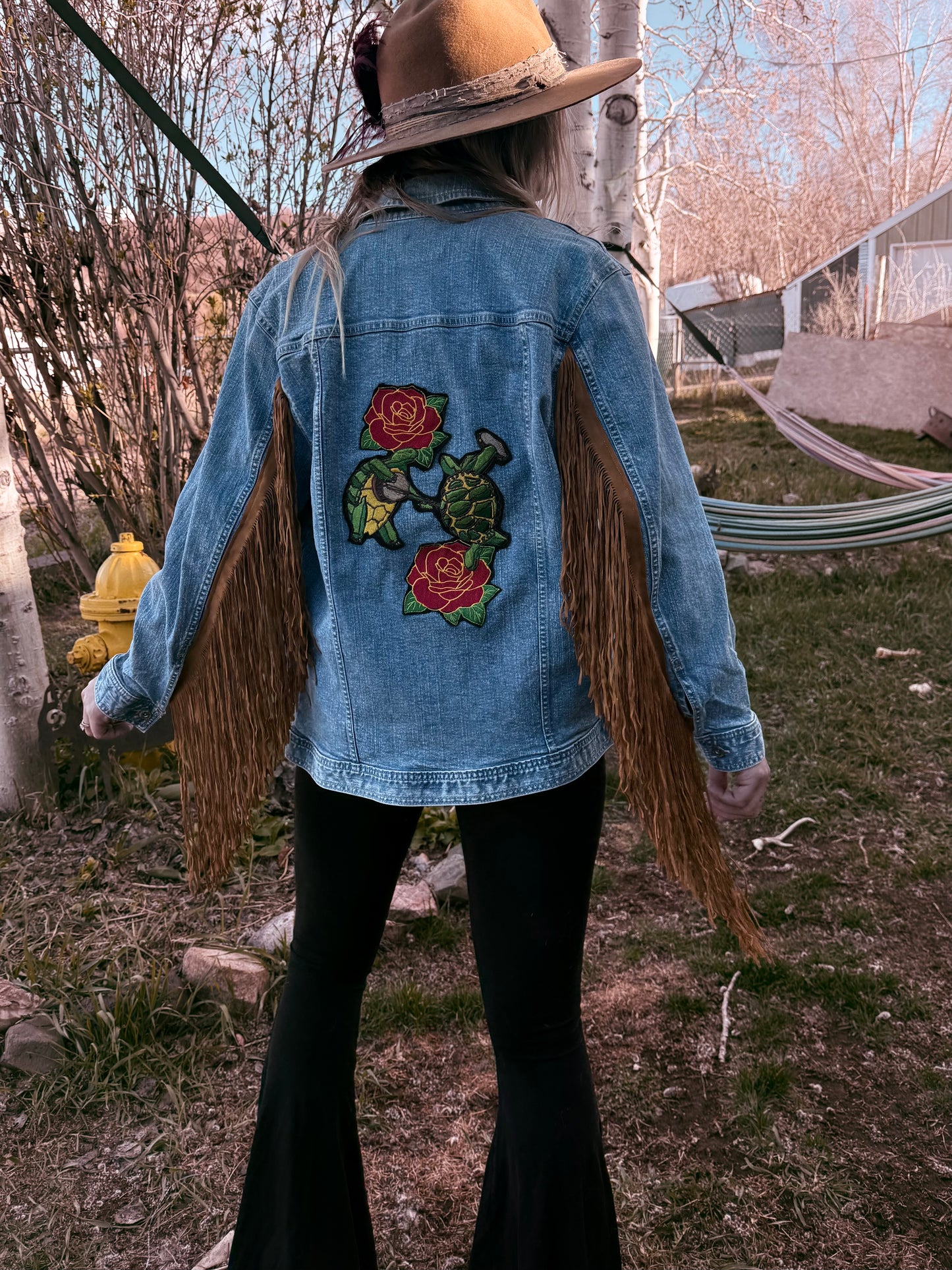 Terrapin Fringe Denim Jacket Women’s Large