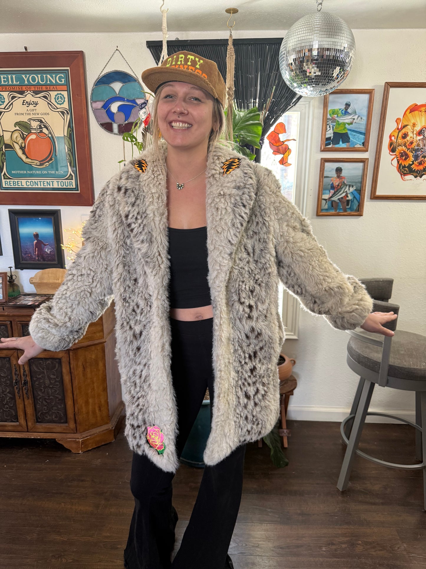 Faux Fur Rose and Bolts Jacket XL