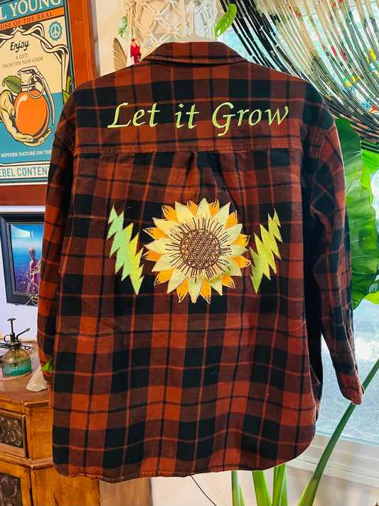 Let it Grow Sunflower Flannel Men’s Medium