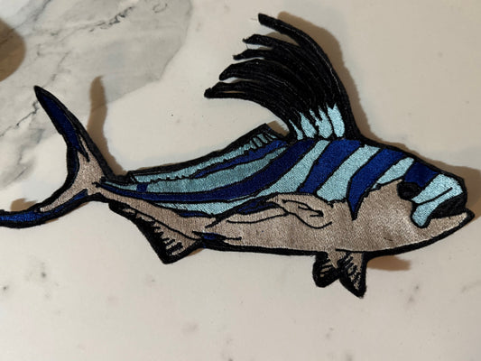 Large Rooster Fish Patch 12”