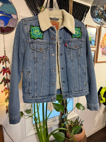 Levi’s Sherpa-Lined Denim Panic/Dead Jacket Women’s Small