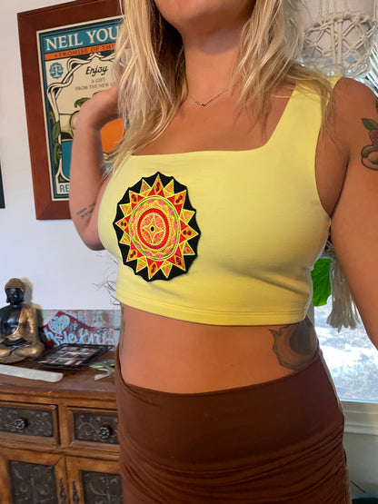 Embroidered Mandala Crop Tank