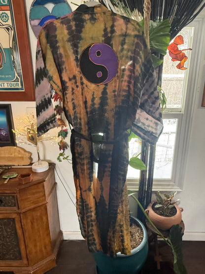 Ying Yang Silk Kimono