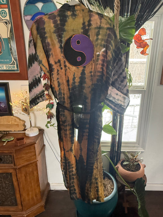 Ying Yang Silk Kimono