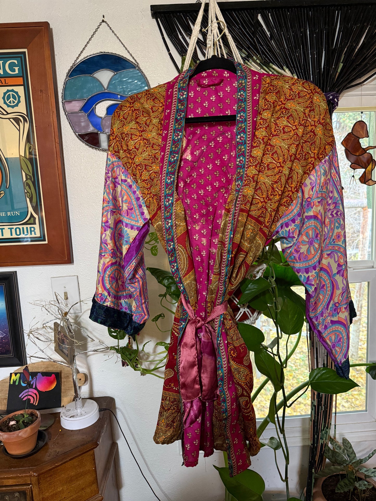 Short Panic Sparrow Kimono