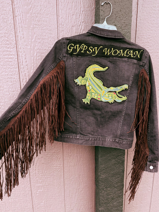 Gypsy Woman Fringe Denim Jacket Women’s Medium