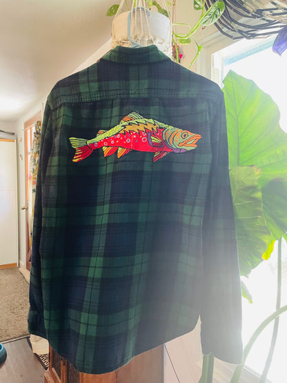 Grateful Trout Flannel Size Medium