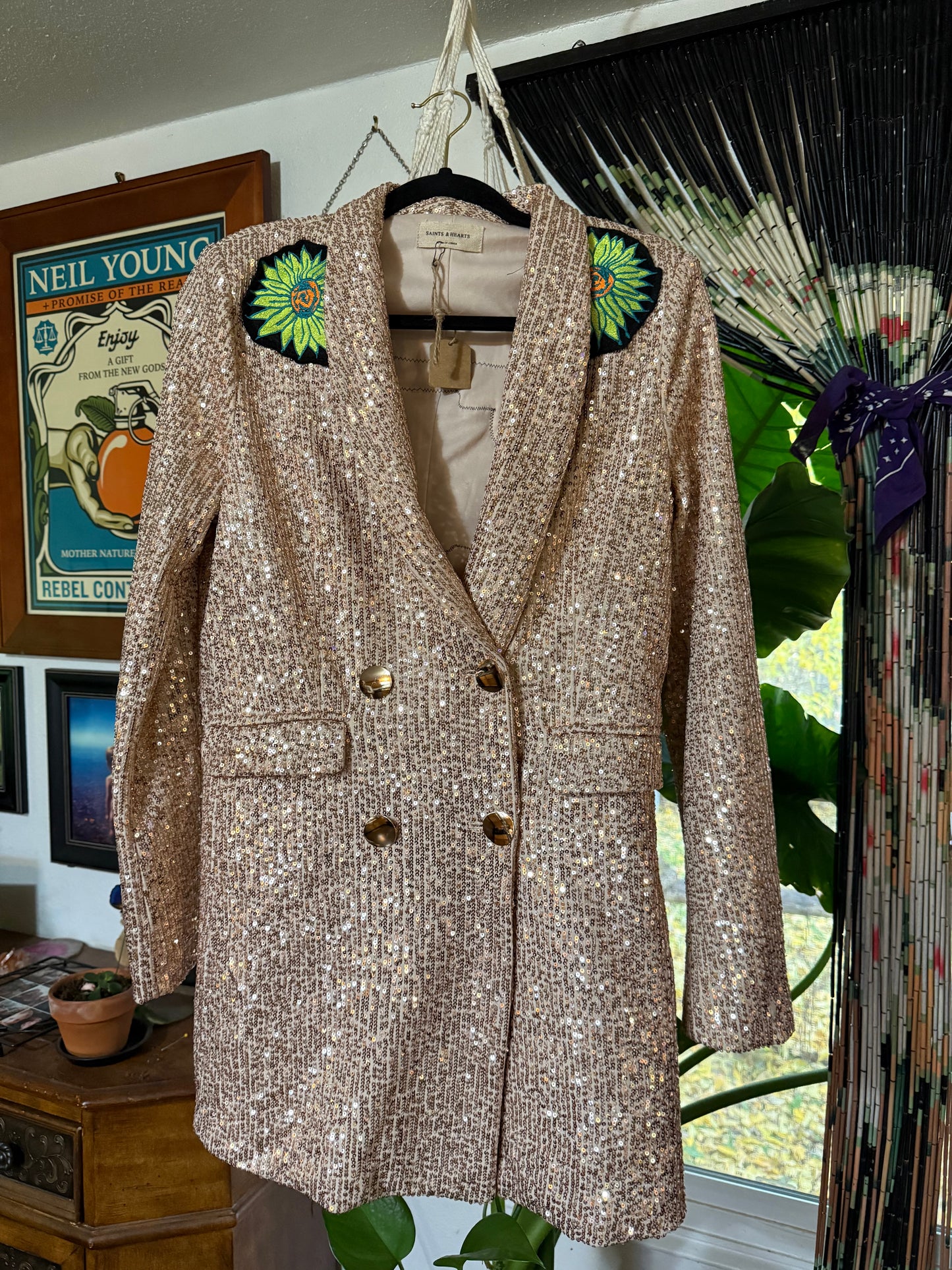 Sequin Gradle Jacket Size M