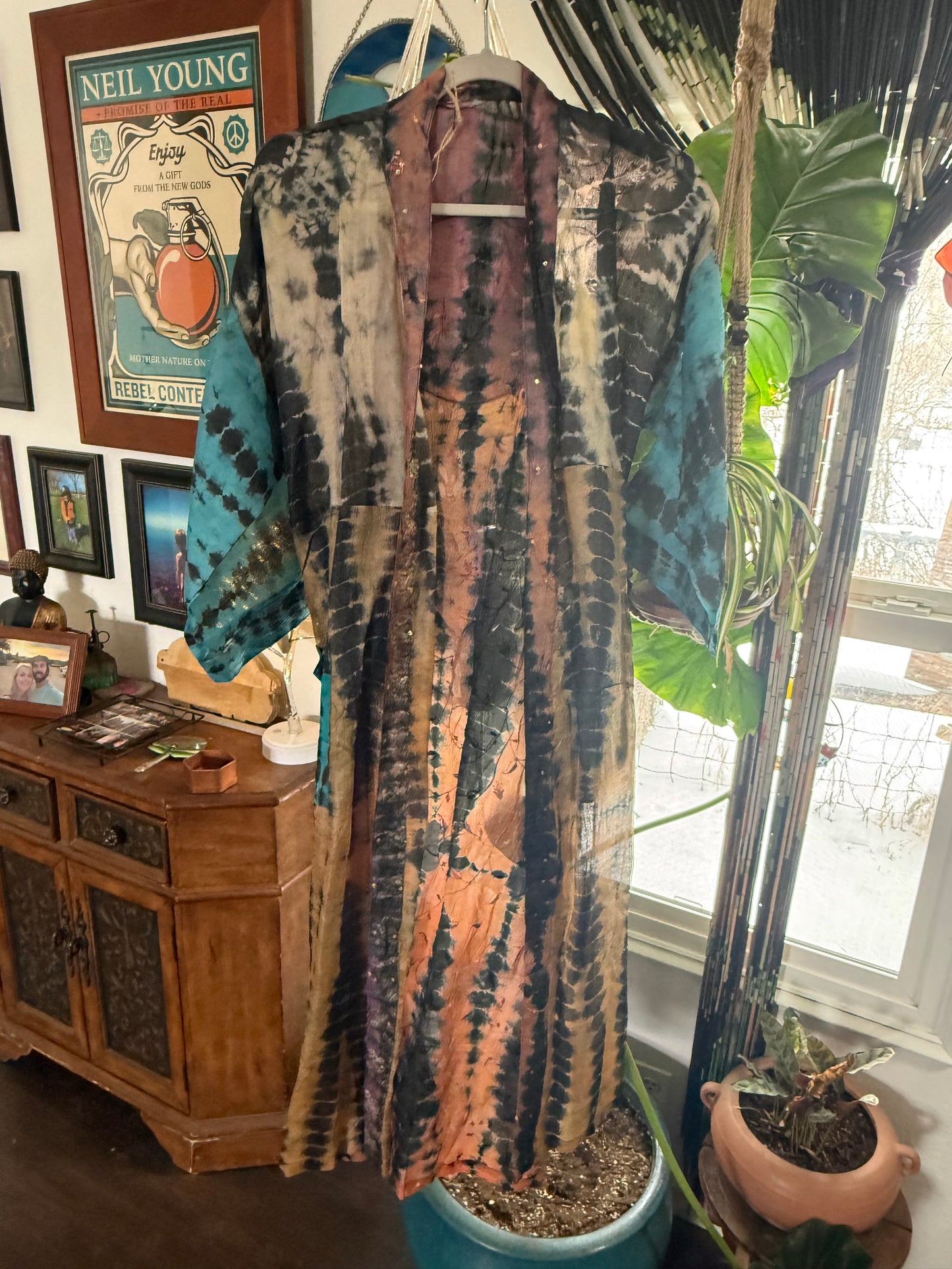 Ying Yang Silk Kimono