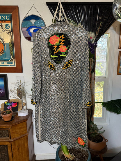 Checkered Sequin Rose and Bolts Duster Women’s Medium