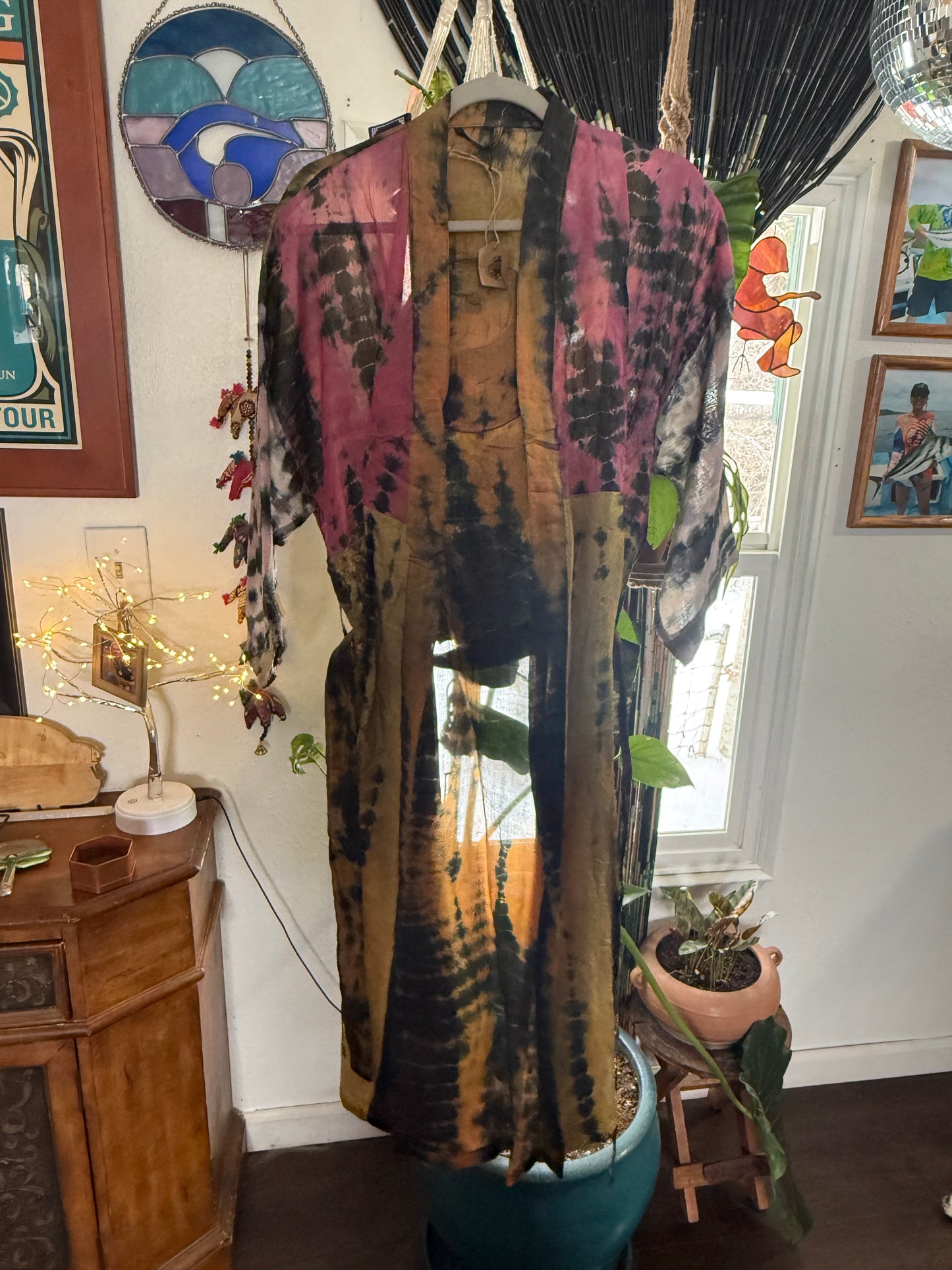 Ying Yang Silk Kimono