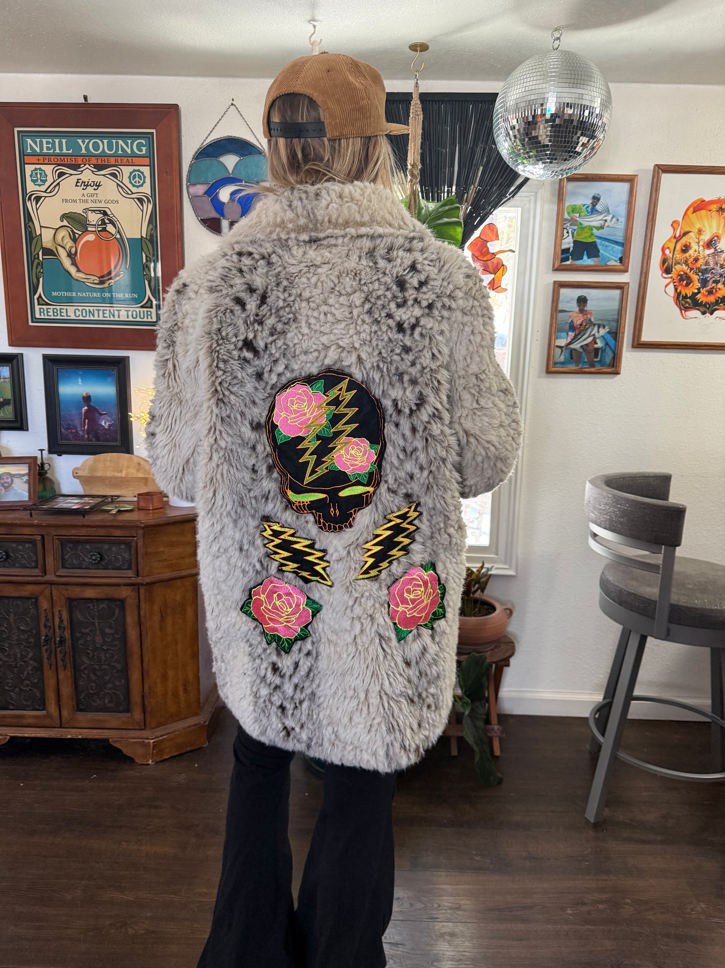 Faux Fur Rose and Bolts Jacket XL