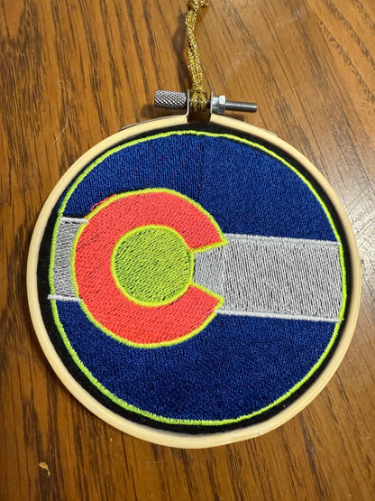 4” Embroidered Colorado Flag Orniment