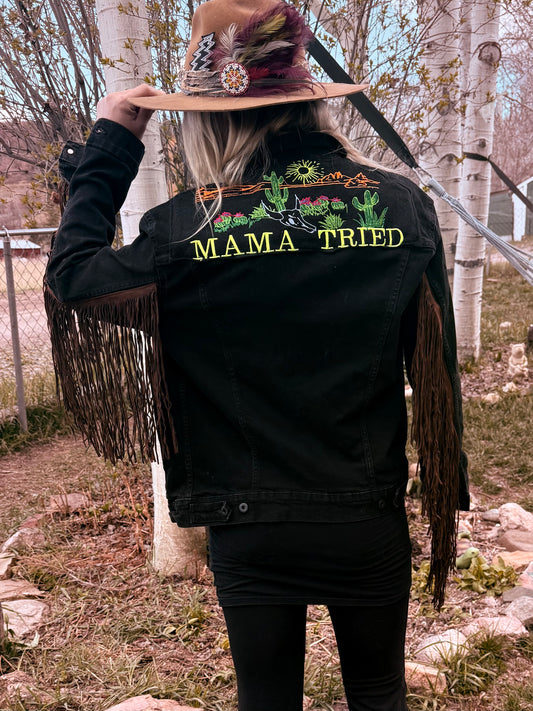 Levi’s Denim Fringe Mama Tried Jacket Large