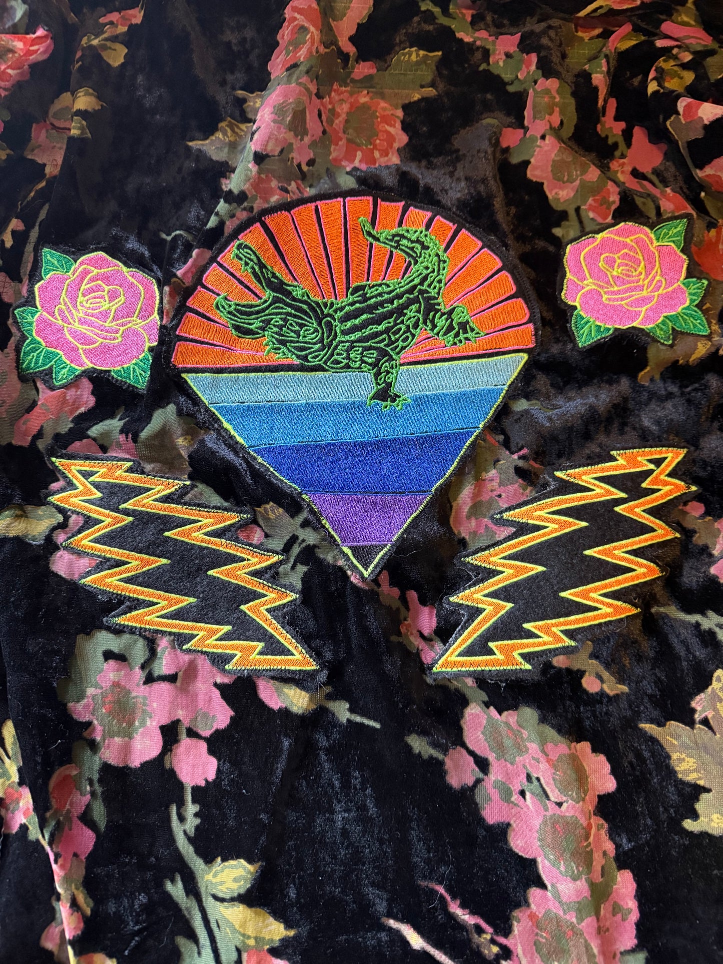 Gators Under Stars Velvet Burnout Kimono M/L