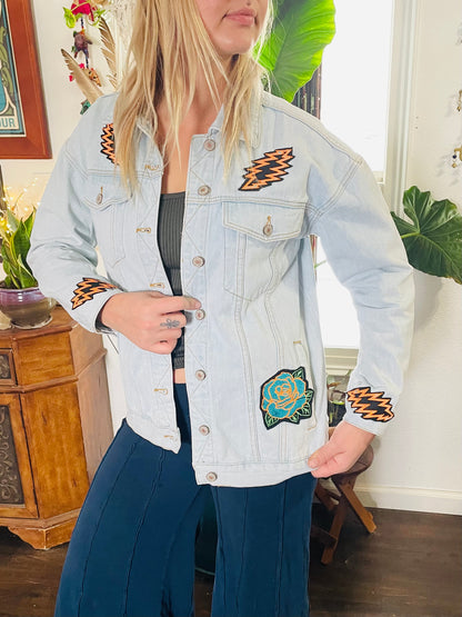 Stealie Rose and Bolts Jean Jacket Women’s Medium