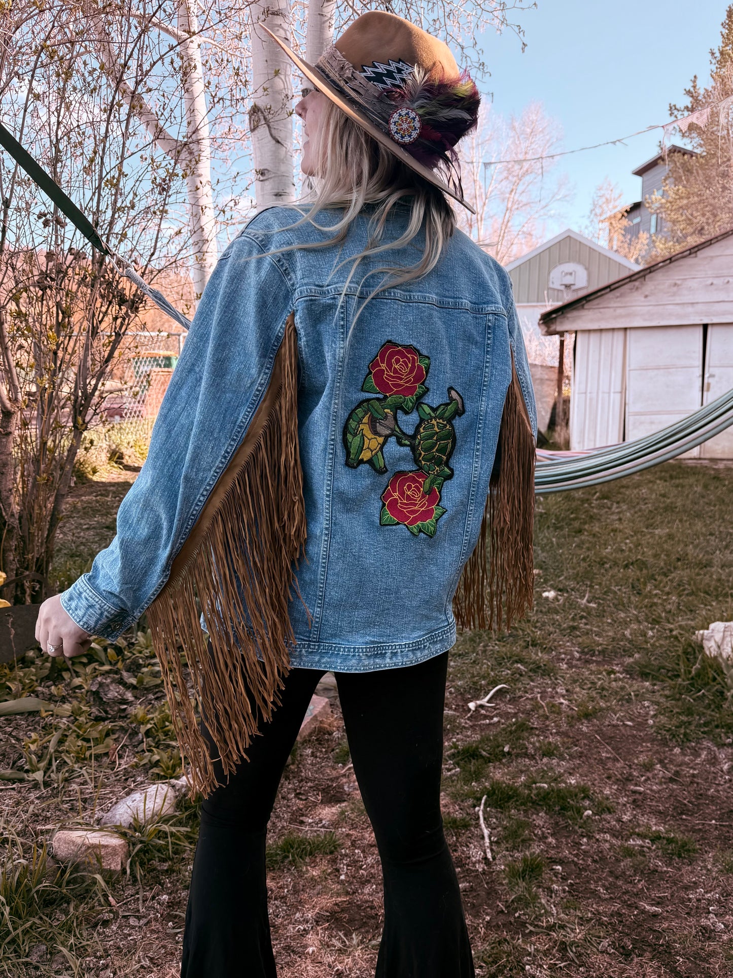 Terrapin Fringe Denim Jacket Women’s Large