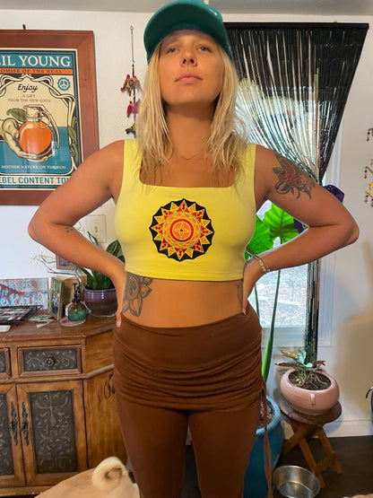 Embroidered Mandala Crop Tank