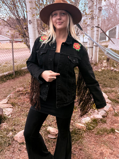 Levi’s Denim Fringe Mama Tried Jacket Large