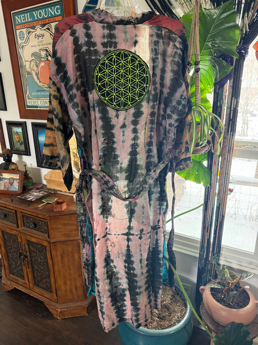 Flower of Life Silk Kimono
