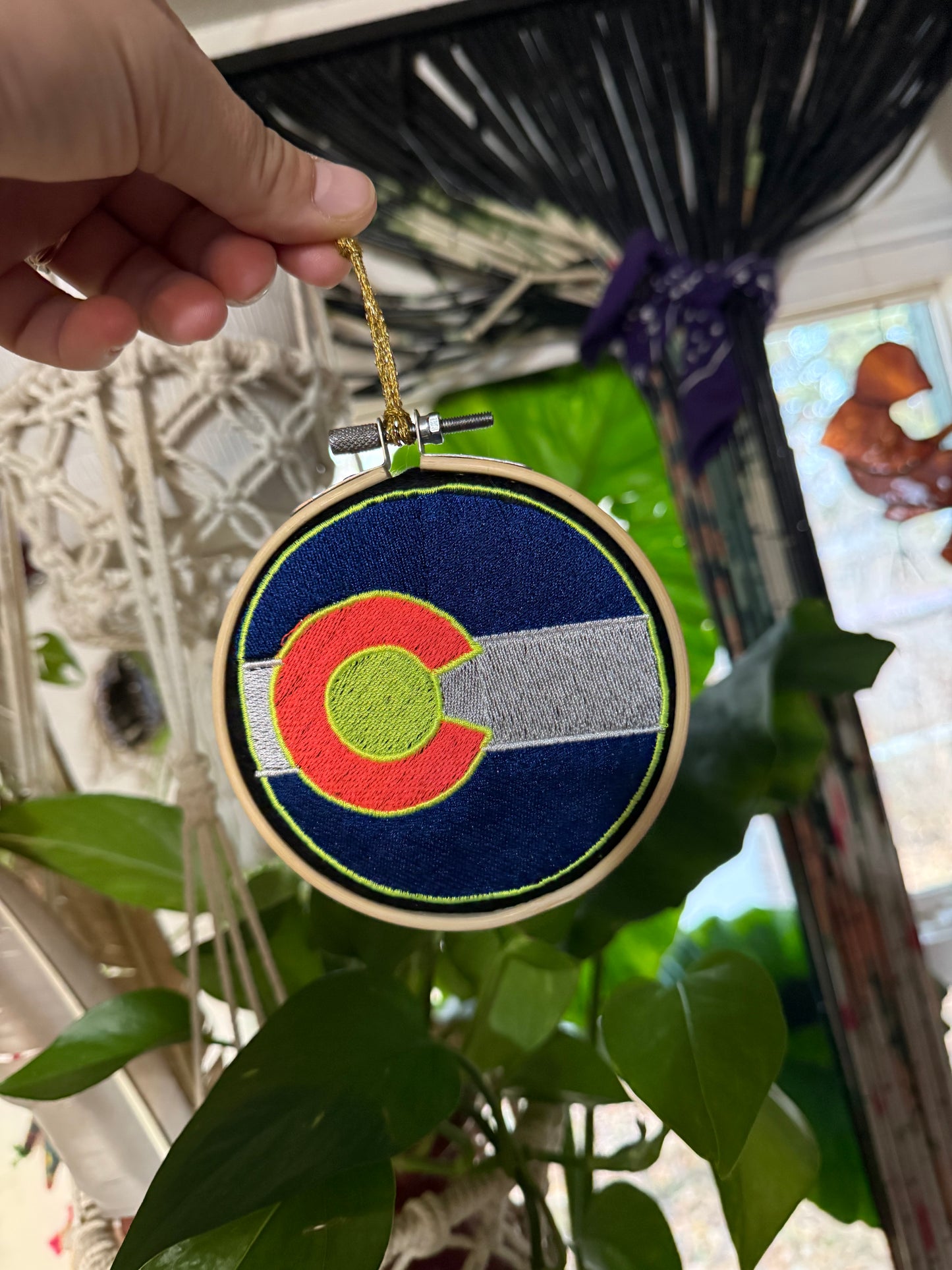 4” Embroidered Colorado Flag Orniment
