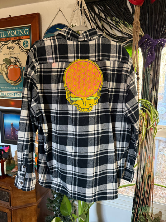 Flower of Life Stealie Flannel Size Men’s Large