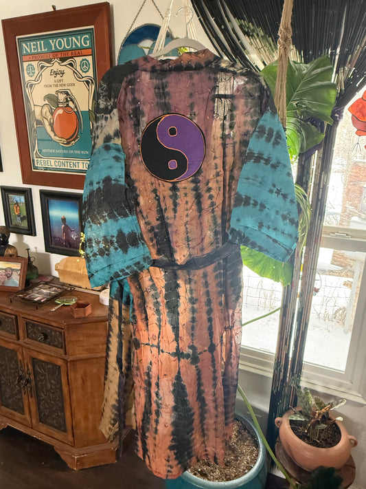Ying Yang Silk Kimono