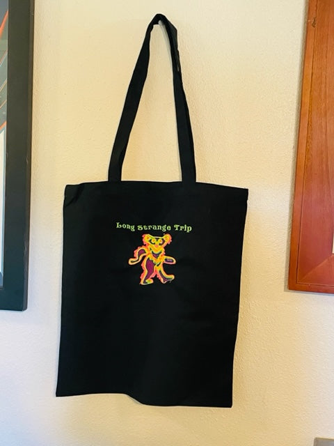 Embroidered Dancing Bear Reusable Bag