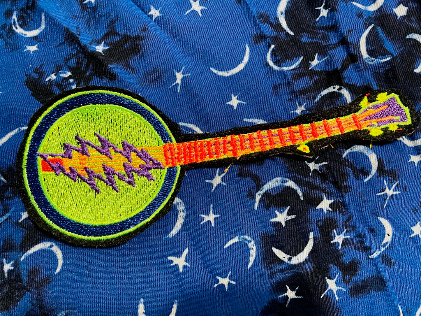 Grateful Dead Banjo Blacklight Patch