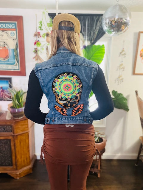 Stealie Mandala Levi's Denim Vest Womens Large