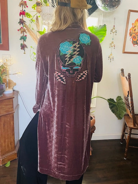Velvet Stealie with Rose and Bolts Duster